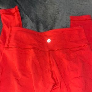 Red Lululemon leggings